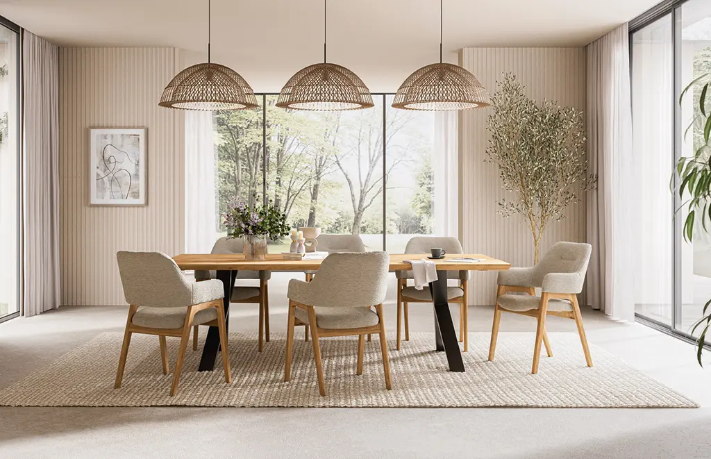 Kleines Esszimmer in grün